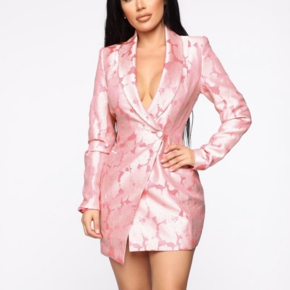 Fashion Nova Dresses Fashion Nova Pink Floral Blazer Dress Poshmark